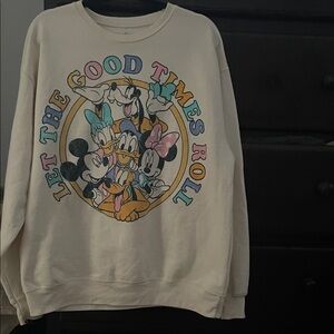 Disney Cream Sweater with Colorful Characters